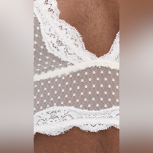 NWOT Intimately Free People Midweek Longline Lace Bralette White - Picture 4 of 9